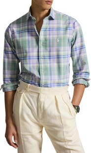 Polo Ralph Lauren Classic Fit Plaid Cotton Button-Up Oxford Shirt
