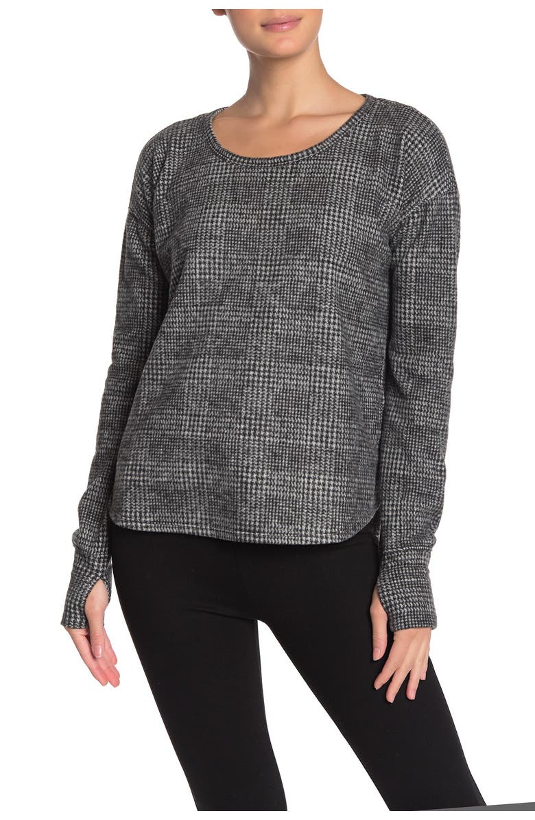 CG Cozy Glen Plaid Print Thumbhole Sweater, Main, color, 