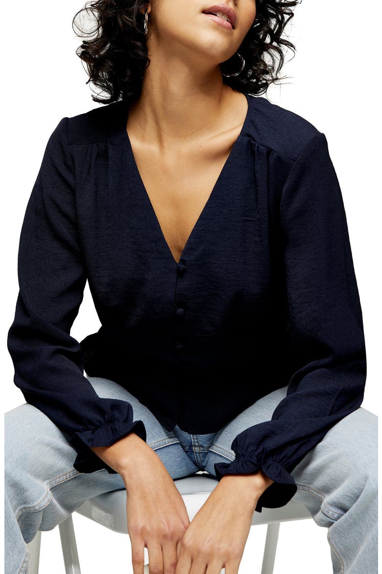 Millie Twill Tea Top, Alternate, color, NAVY BLUE