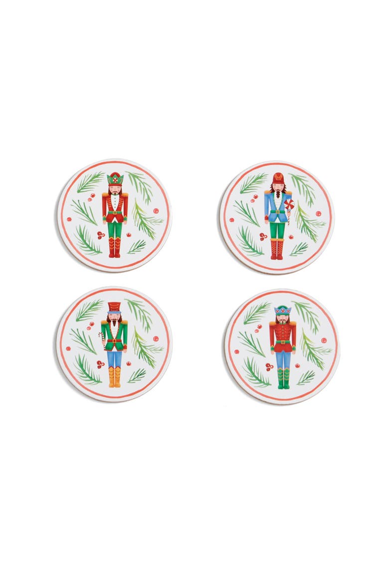 Bayberry Nutcracker Coaster Set of 4, Multicolor - One Size, Main, color, Multicolor