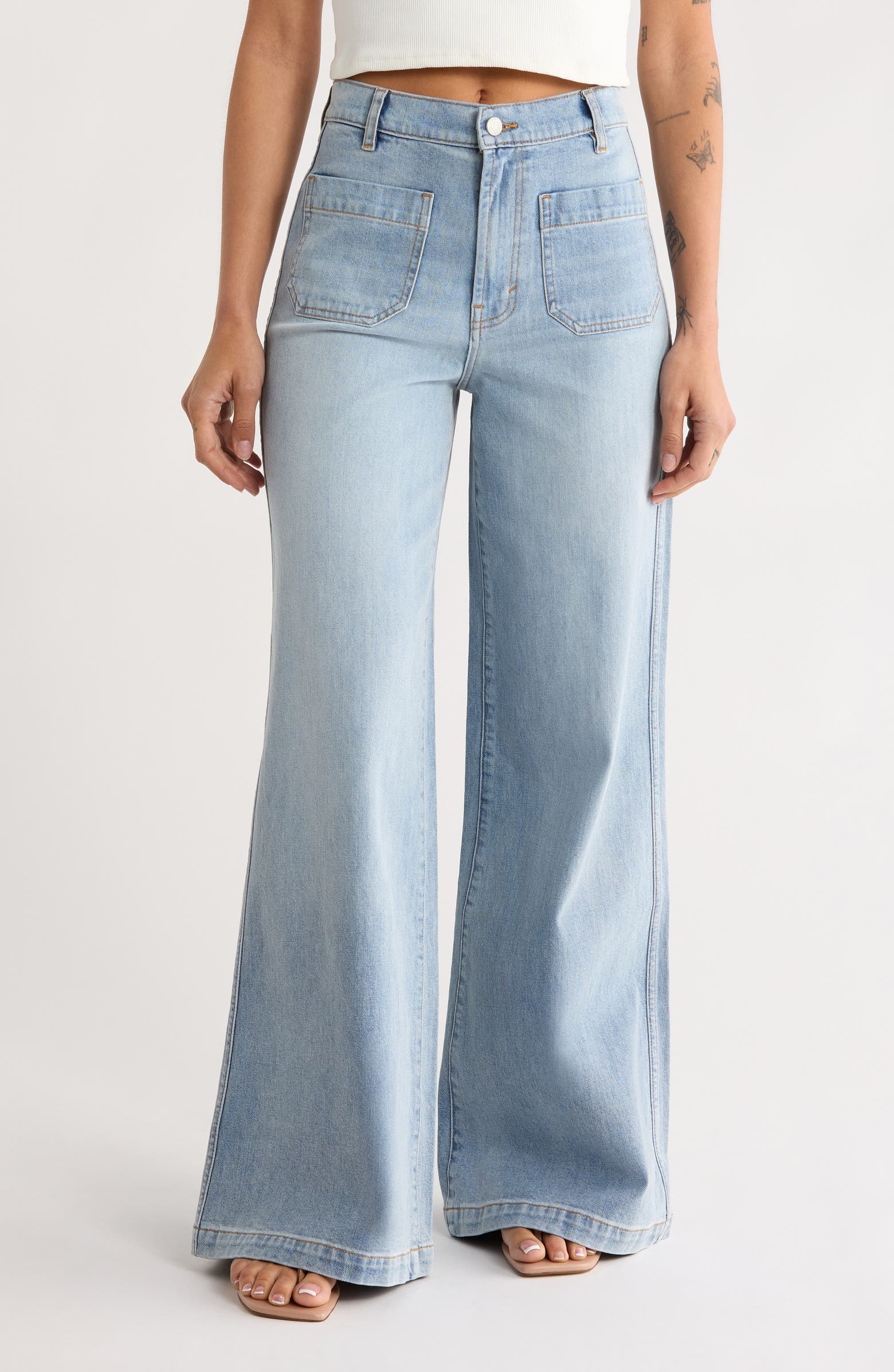 Rabitual Habitual Patch Pocket Flare Jeans | Nordstromrack
