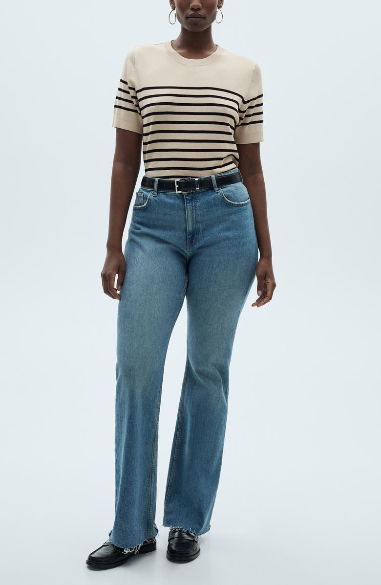 MANGO Short Sleeve Sweater, Alternate, color, Medium Brown