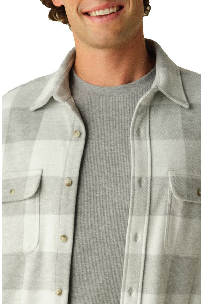 Dunewood Stretch Flannel Button-Up Shirt, Alternate, color, HEATHER GREY BUFFALO CHECK