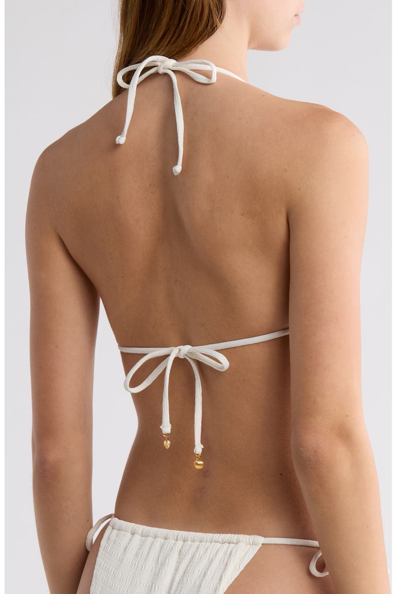 Katelyn Triangle Bikini Top, Alternate, color, GARDENIA