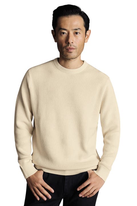 Cotton Rib Crew Neck Sweater