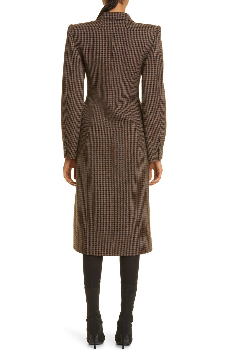 Balenciaga Hourglass Houndstooth Wool Blend Coat, Alternate, color,