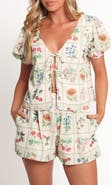 Petal & Pup Asta Tie Front Top & Pull-On Shorts Set