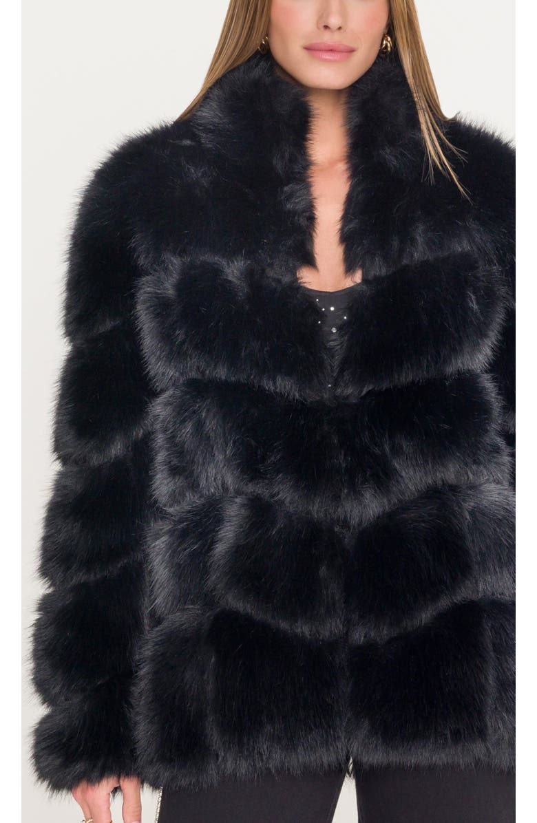 Generation Love Louisa Faux Fur Jacket, Alternate, color, Black