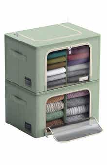 SORBUS Set of 2 Stackable Foldable Organizer Bins