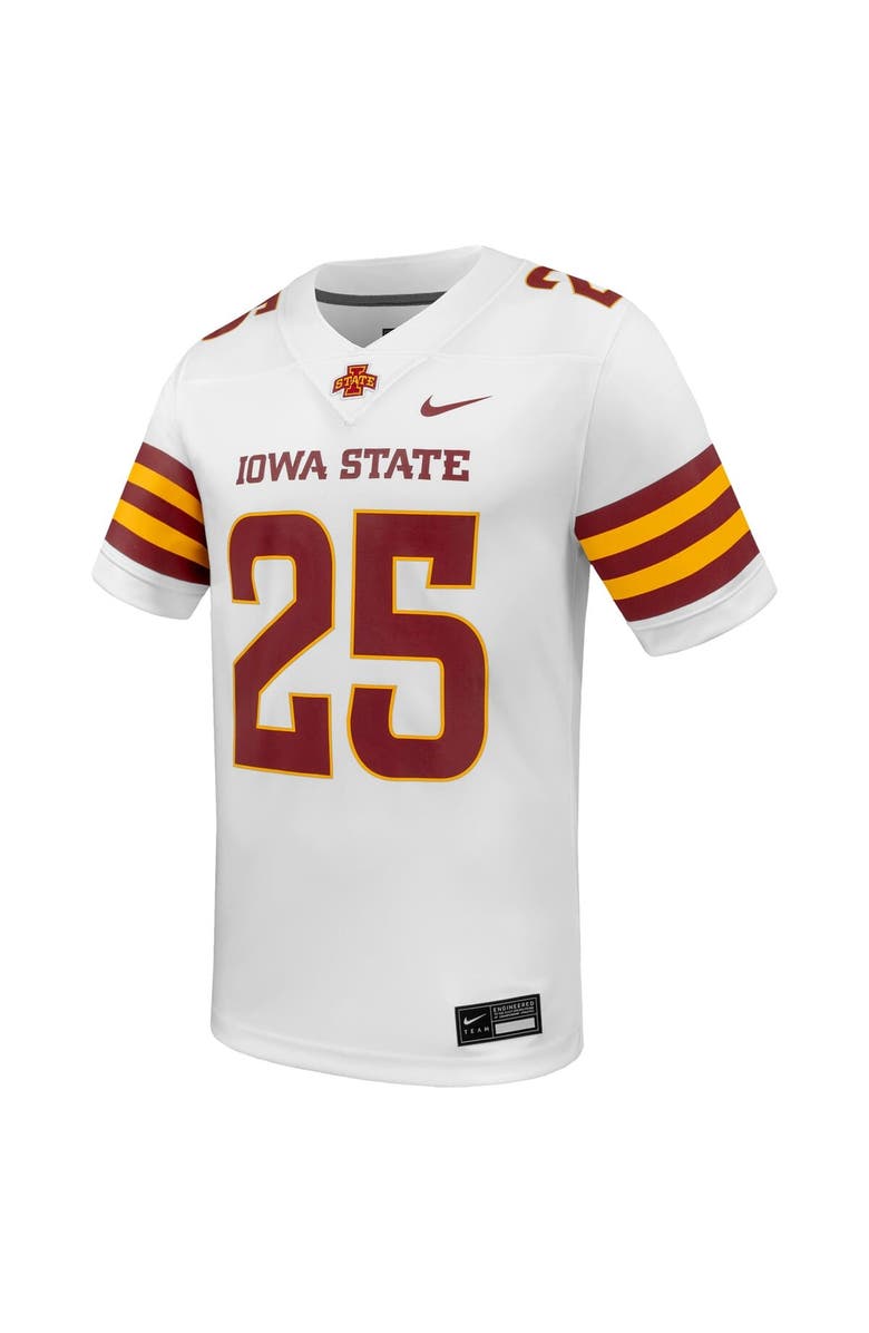 Nike Men's Nike #25 White Iowa State Cyclones Untouchable Replica Game Jersey, Alternate, color, White