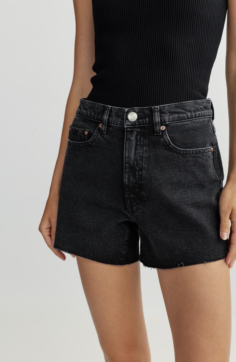 DL1961 Zoie Raw Hem High Waist Relaxed Denim Shorts, Alternate, color, Nightshade