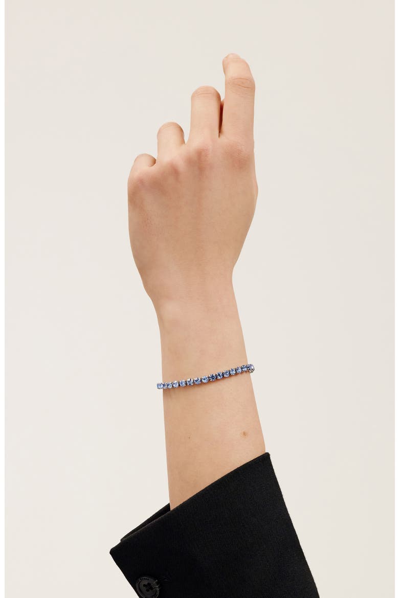 Melrah Tennis Bracelet, Alternate, color, SILVER TONE/ BLUE CRYSTAL