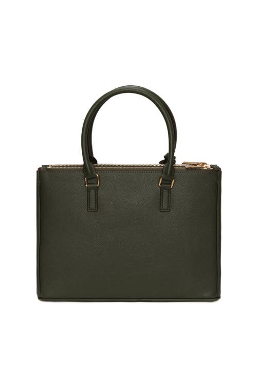 Gorski Top Handle Leather Purse With Crossbody Strap In Black