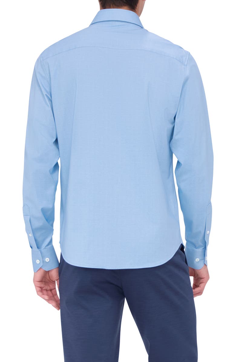 Bugatchi Jimmy OoohCotton<sup>®</sup> Herringbone Button-Up Shirt, Alternate, color, Air Blue