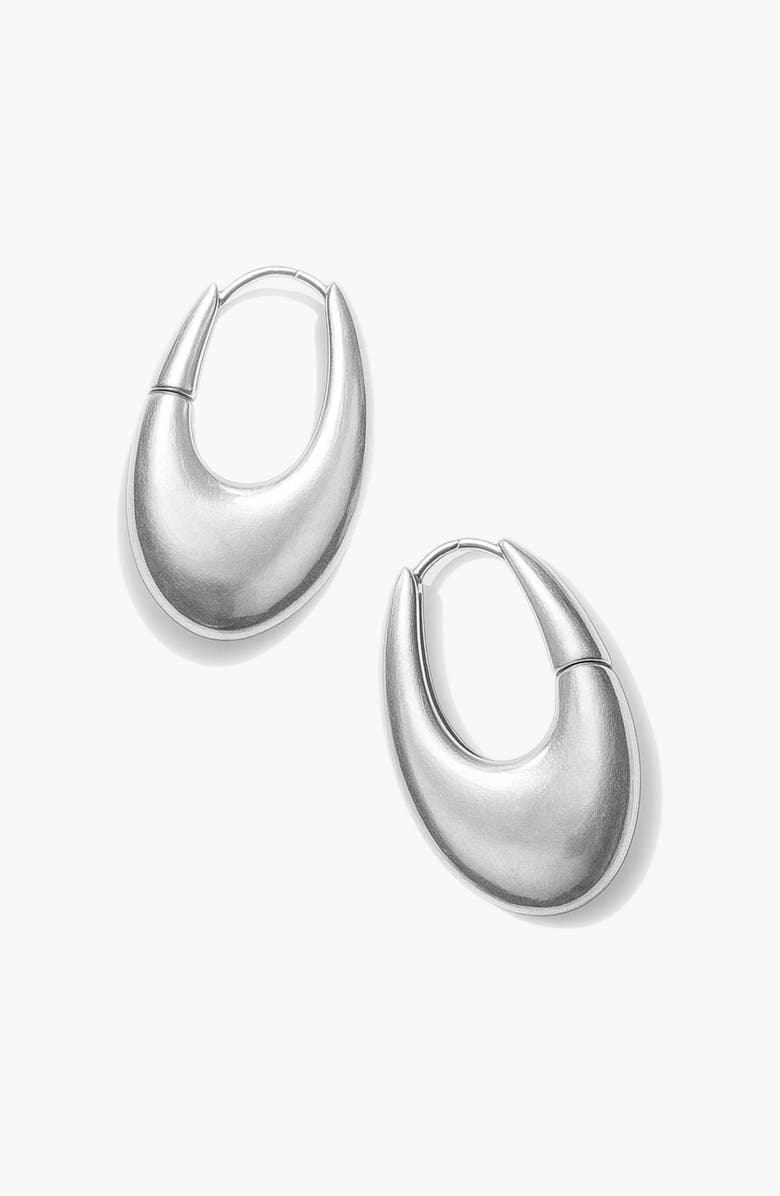 YOJ Eclipse Midi Hoops in Silver, Main, color, Silver