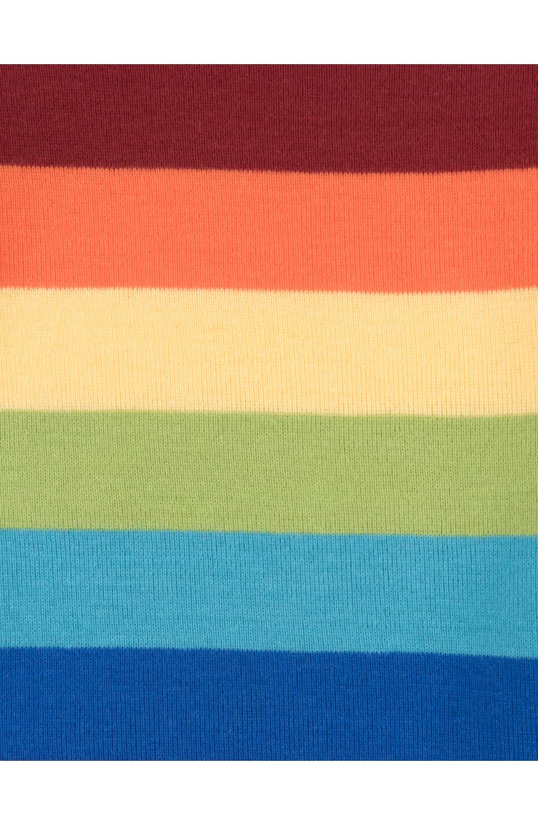 Leveret Kids Short Sleeve Cotton Striped Matching Family Pajamas, Alternate, color, Colorful Boys