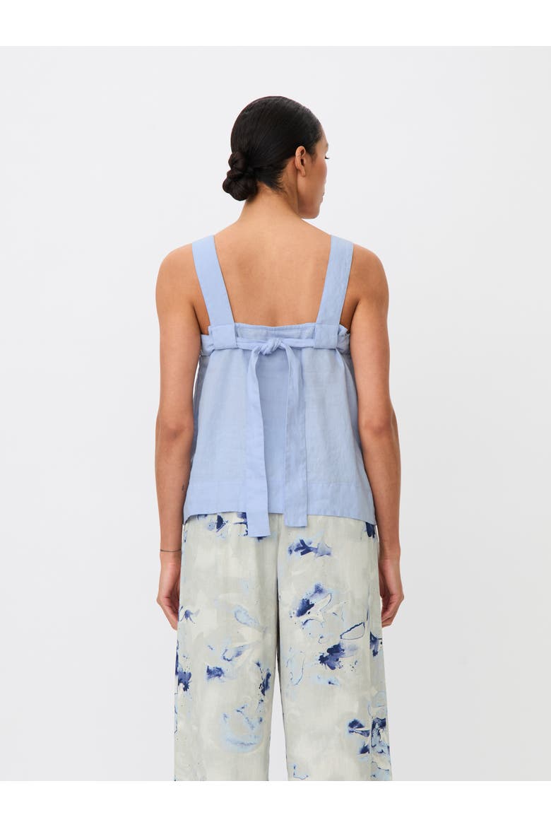 Madisa Linen Square Neck Top, Alternate, color, Skyway