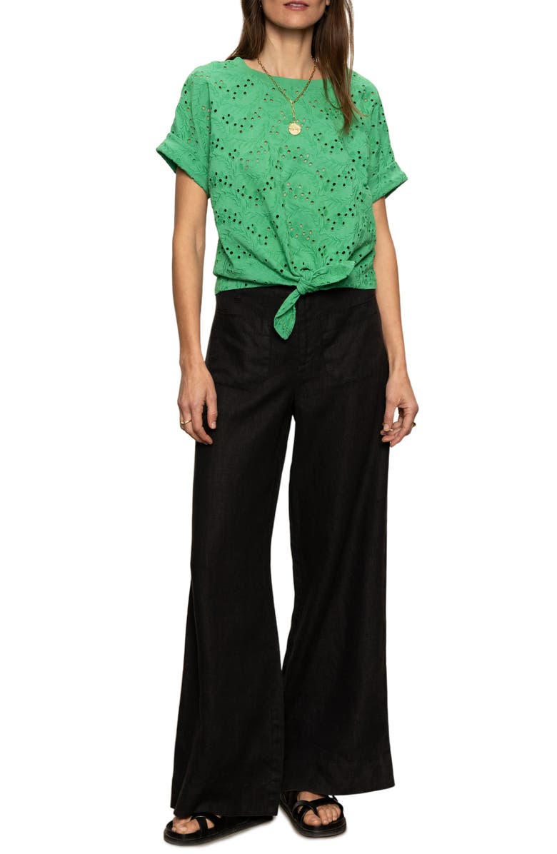 Sanctuary All Day Eyelet Embroidery T-Shirt, Alternate, color, Palm