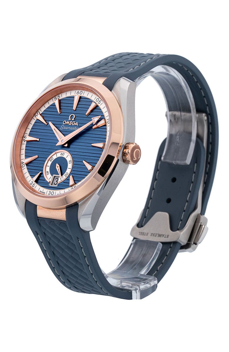 Watchfinder & Co. Omega Preowned 2024 Aqua Terra 150-Meter Gents 220.22.41.21.03.001 Rubber Strap Watch, 41mm, Alternate, color, Blue