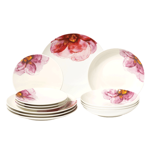 Villeroy & Boch Rose Garden 12-piece Dinnerware Set In Pink
