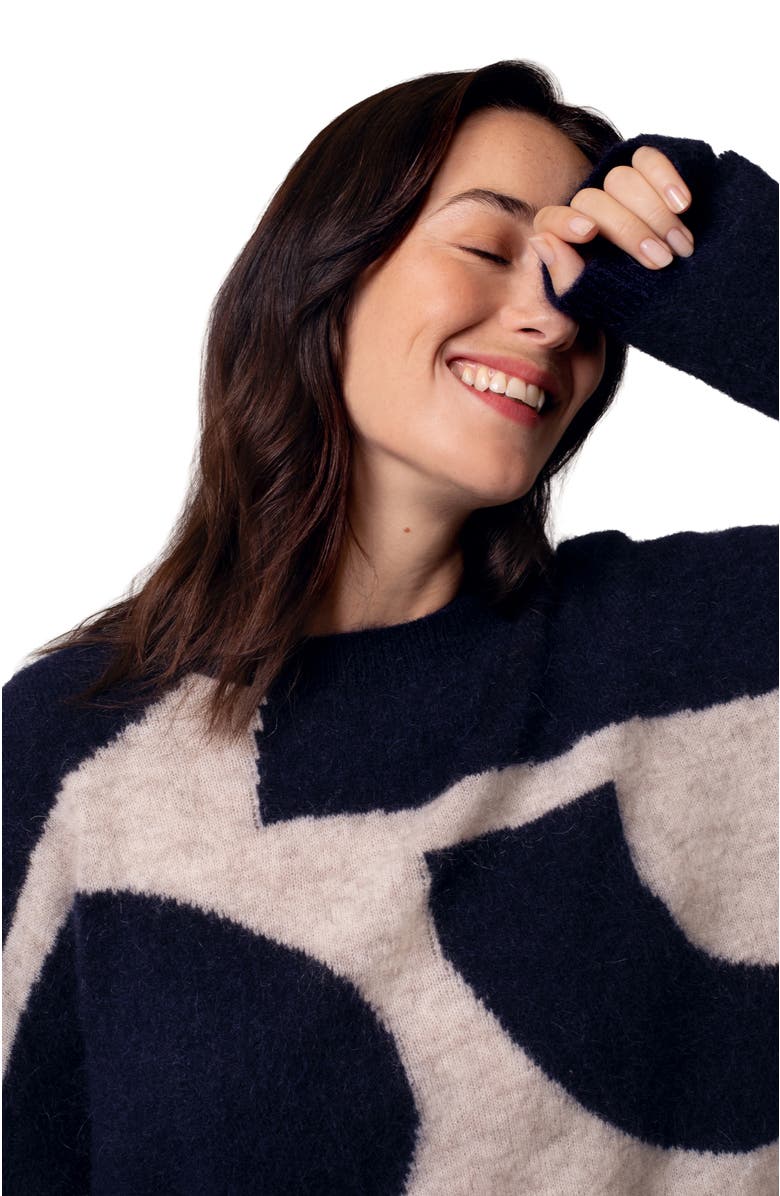 Celtic & Co. Abstract Geo Sweater, Alternate, color, Navy / Oatmeal