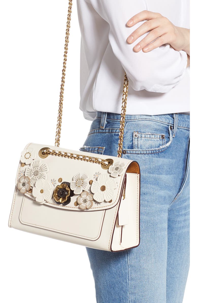 COACH Parker Tea Rose Leather Shoulder Bag, Alternate, color,