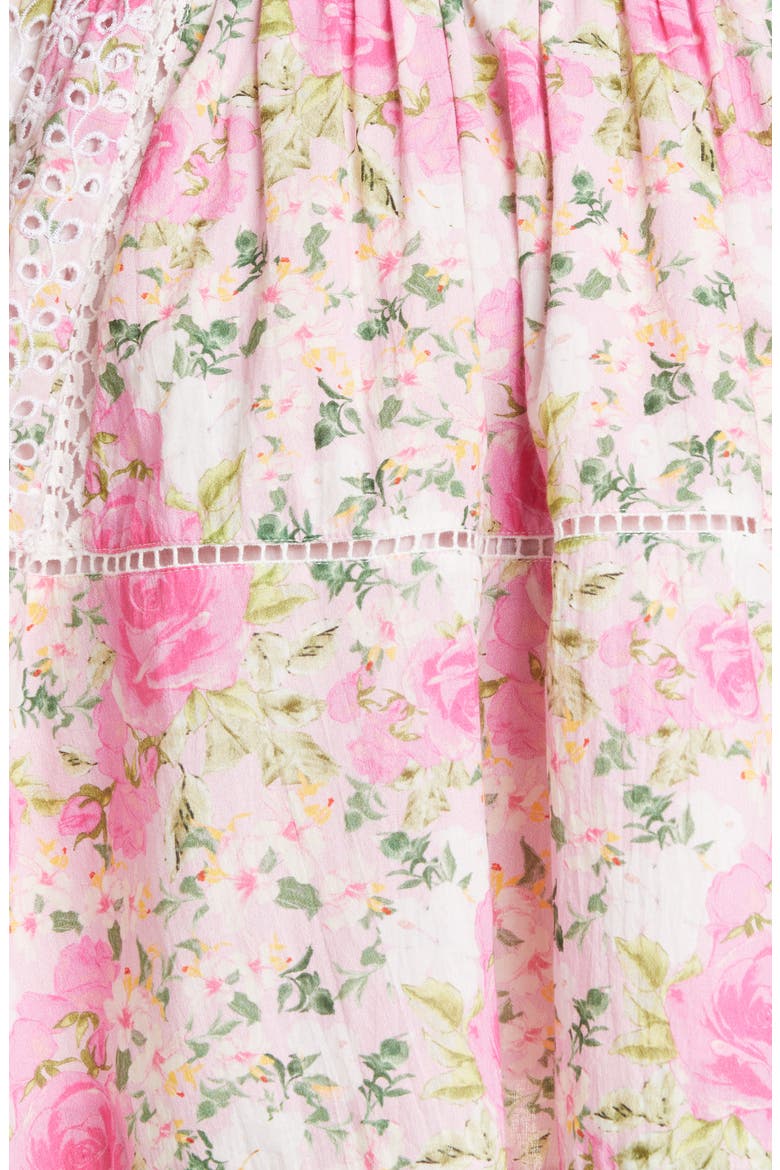 Novalie Floral Fit & Flare Minidress, Alternate, color, MAGENTA FLOWER FIELDS