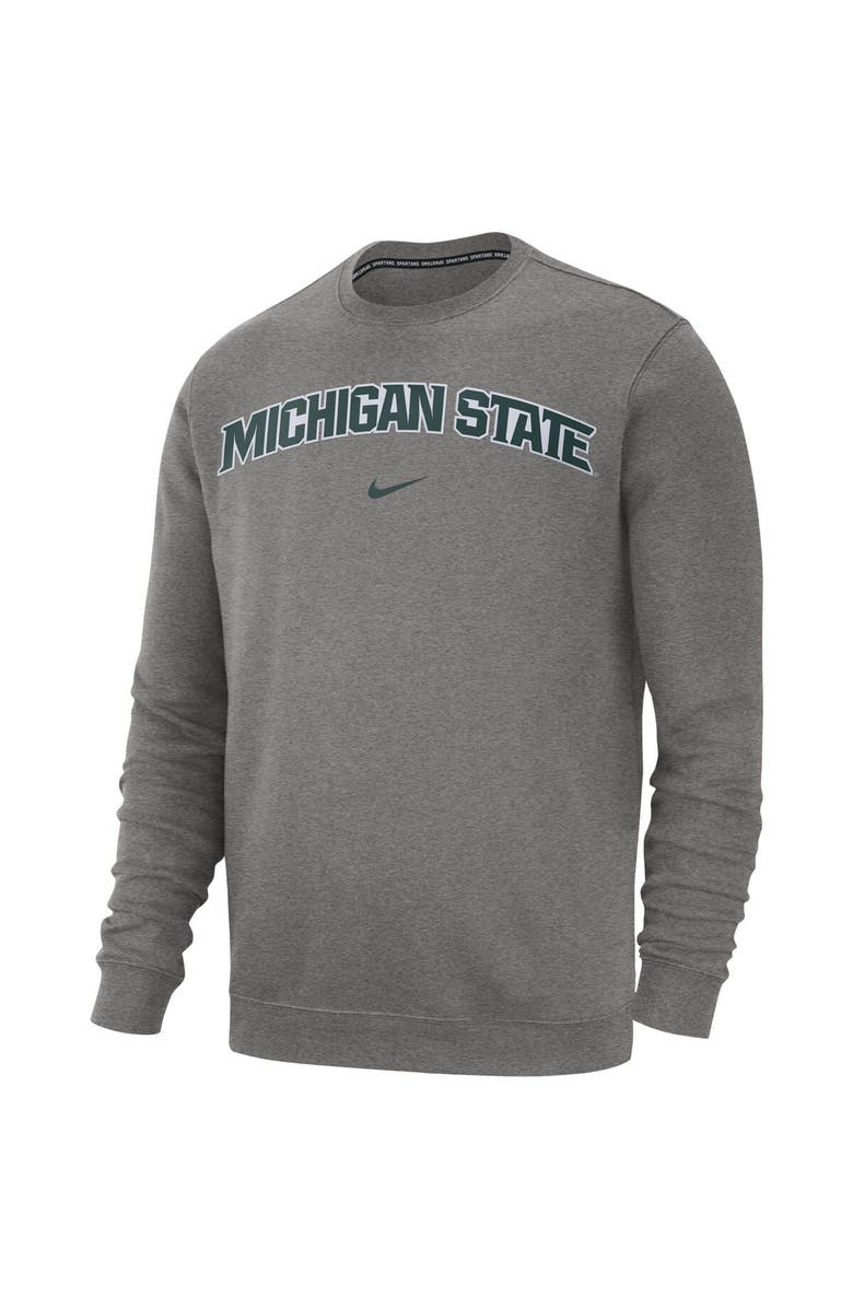 Nike Men's Nike Heather Gray Michigan State Spartans Club Fleece Sweatshirt, Alternate, color, Heather Gray