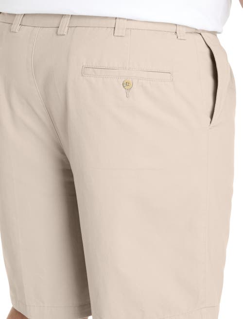 Harbor Bay By Dxl Big & Tall Waist-relaxer Pleated Shorts In Stone