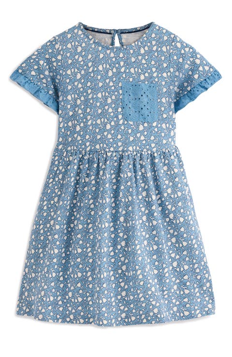 Kids' Eyelet Pocket Cotton Jersey Dress (Toddler, Little Kid & Big Kid)