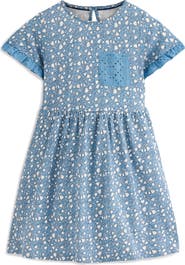 Mini Boden Kids' Eyelet Pocket Cotton Jersey Dress