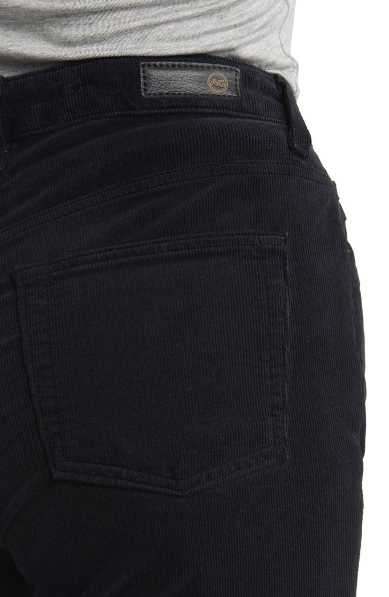 AG Alexxis High Waist Extended Straight Leg Corduroy Pants, Alternate, color, Super Black