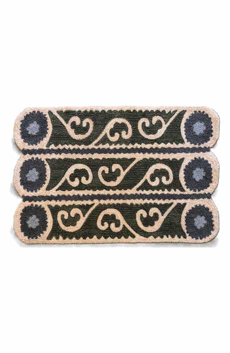 R16 HOME Suzani Stripe Scallop Doormat