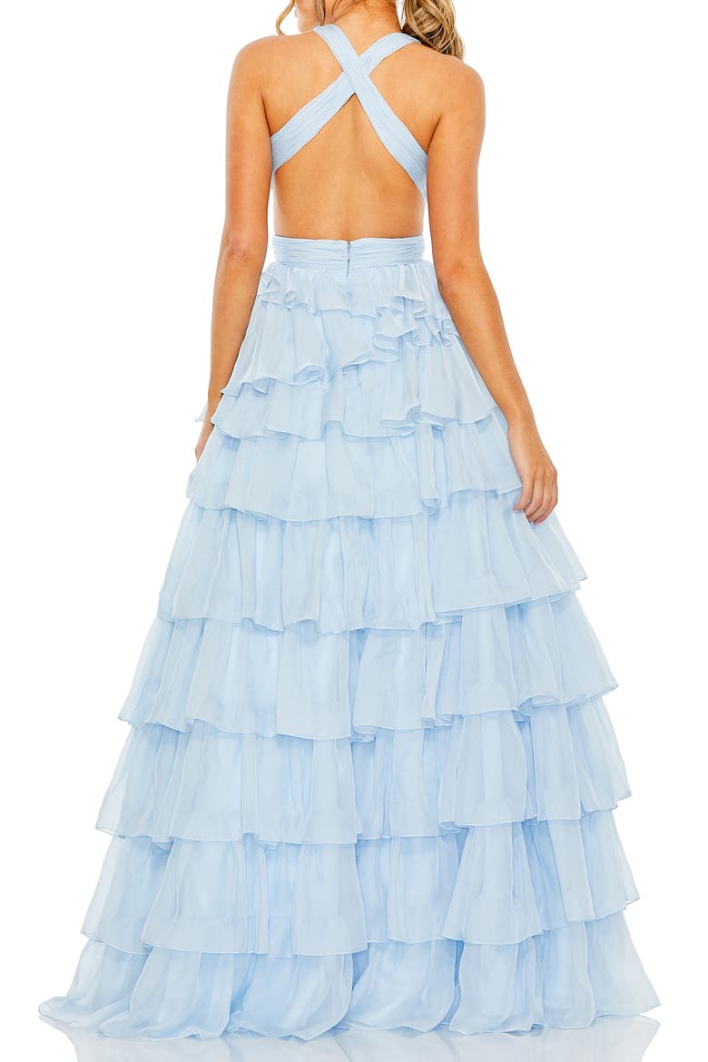 Ruffle Tiered Ballgown, Alternate, color, POWDER BLUE