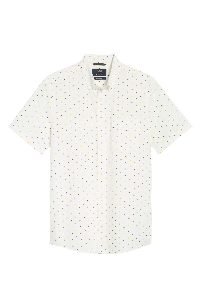 1901 Ivy Trim Fit Triangle Print Sport Shirt, Alternate, color, 