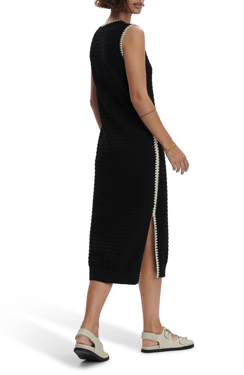 Varley Dwight Sleeveless Midi Dress, Alternate, color, Black/ White