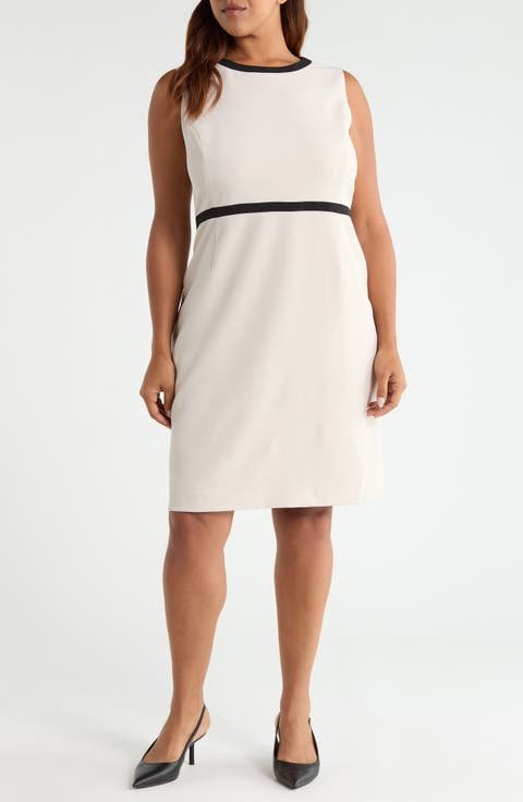 Sleeveless Stretch Crepe Sheath Dress