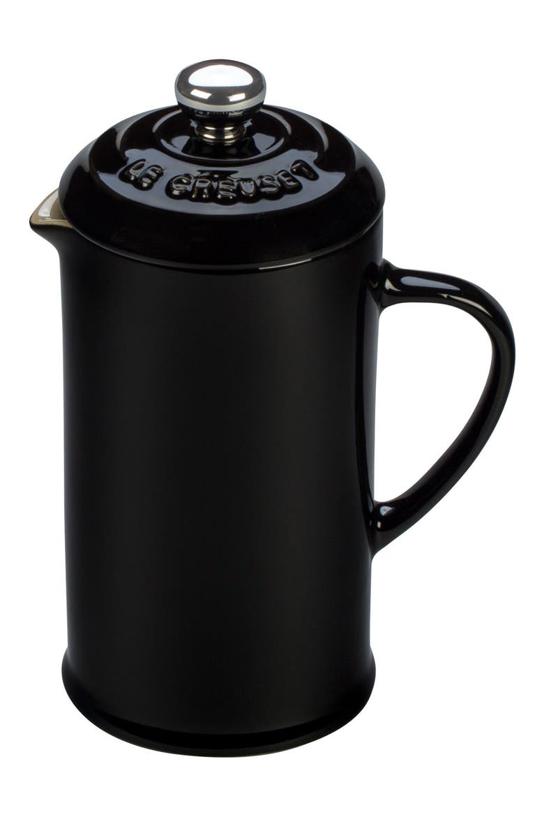 12 Ounce Stoneware French Press, Main, color, BLACK