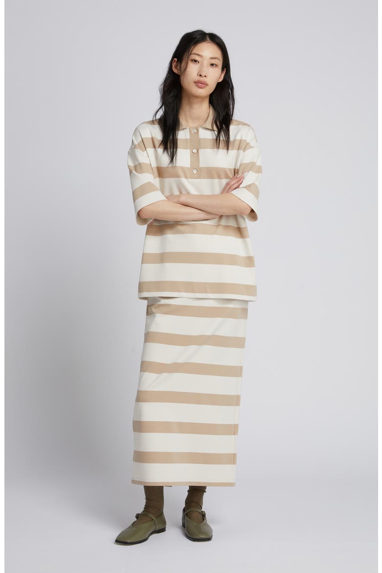 Labetaia Stripe Polo Top, Alternate, color, IVORY