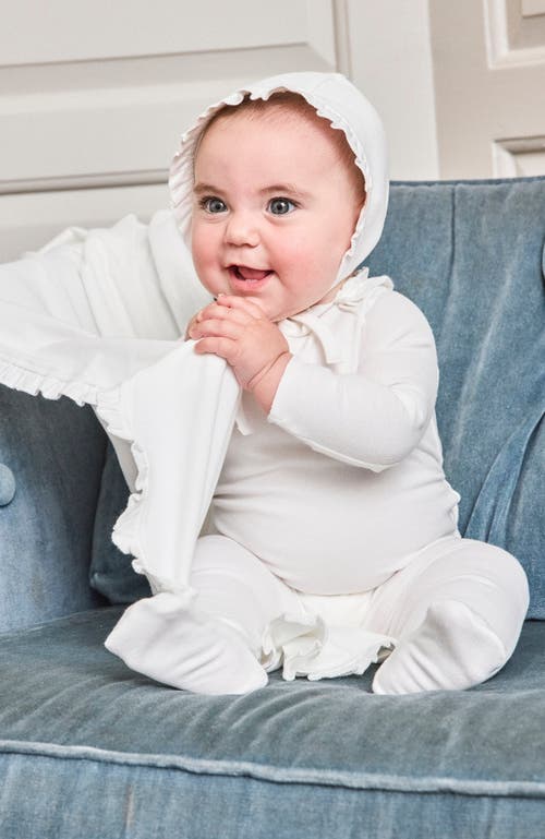 Noggiwear Side Ruffle Blanket In Ivory
