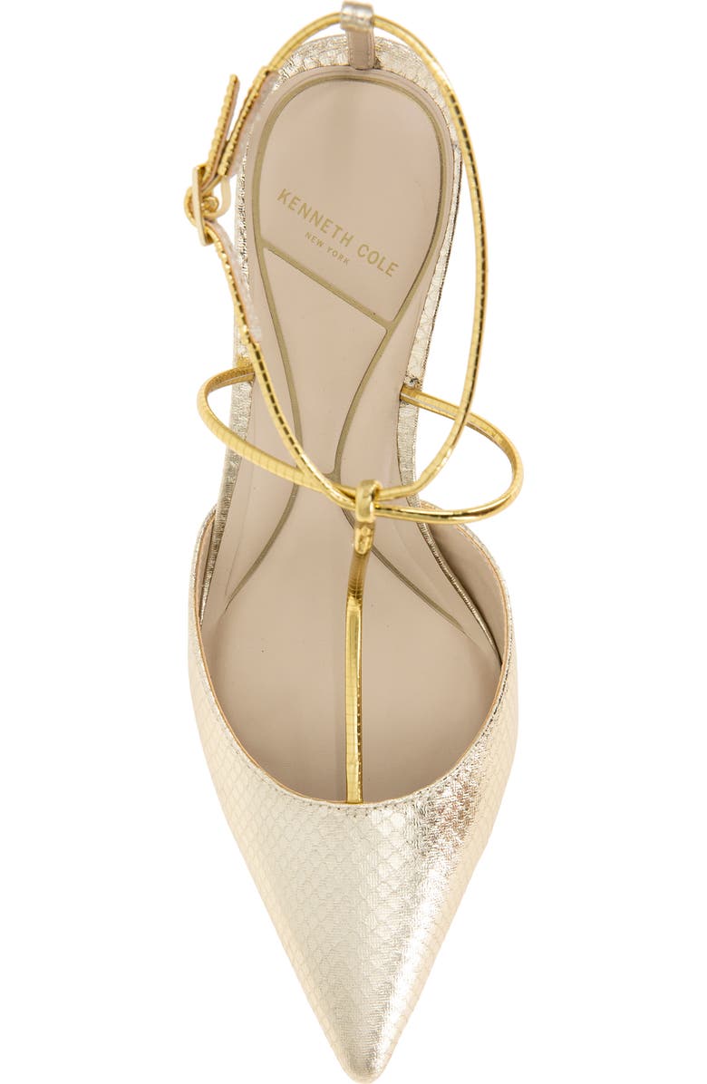 Kenneth Cole Umi Snakeskin Embossed Pointed Toe Pump, Alternate, color, Gold Snake