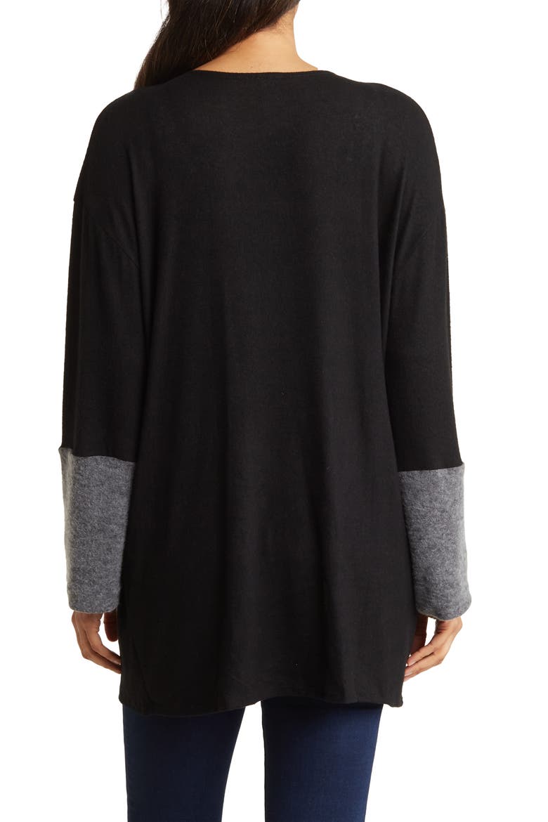 Spring Colorblock Cardigan, Alternate, color, BLACK PRINT 1