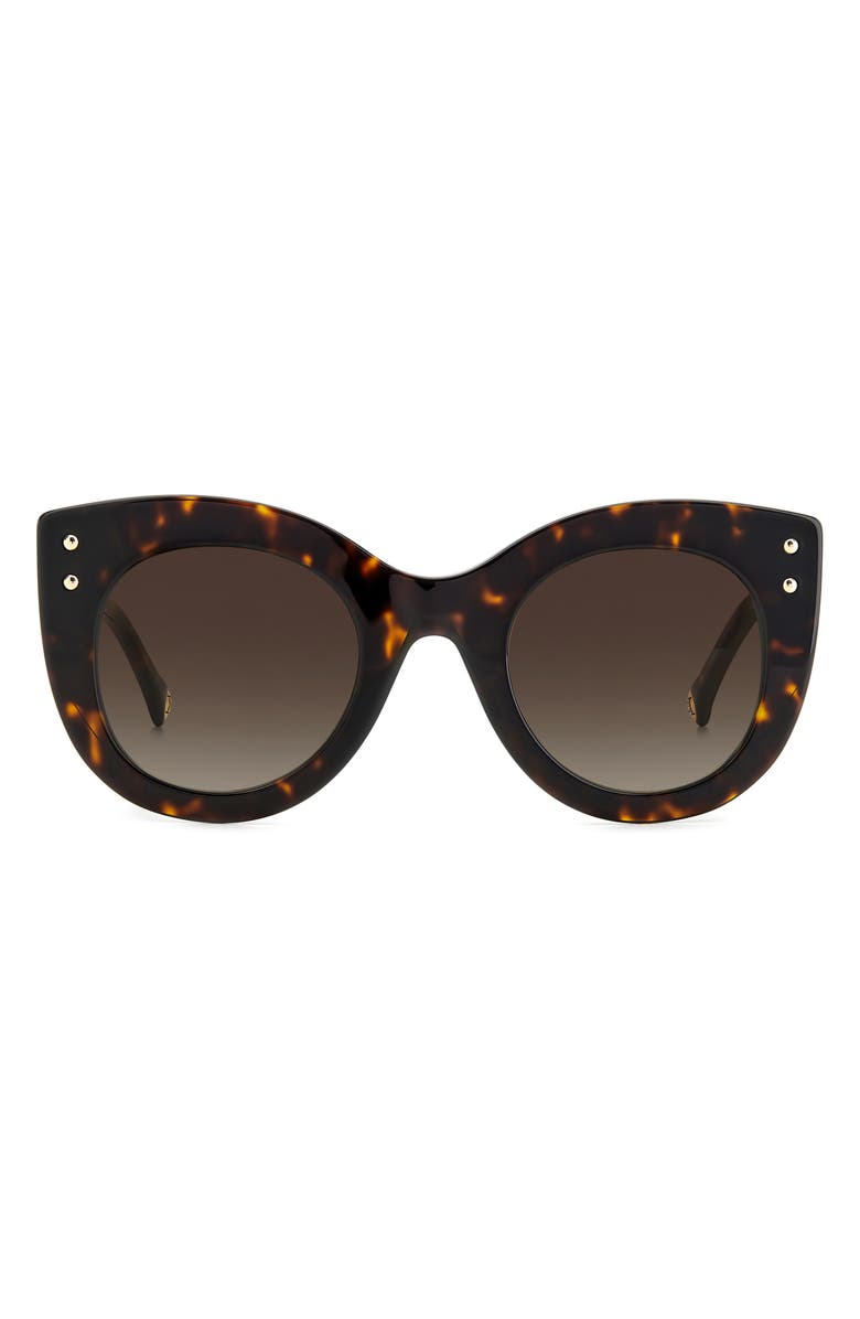 Carolina Herrera 50mm Cat Eye Sunglasses, Main, color, Havana White