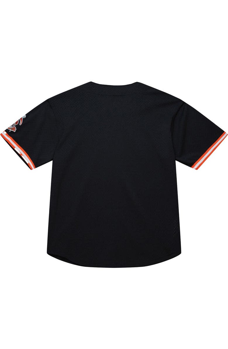 Mitchell & Ness Men's Mitchell & Ness Black Miami Hurricanes On The Clock Full-Button Fashion Jersey, Alternate, color, 
