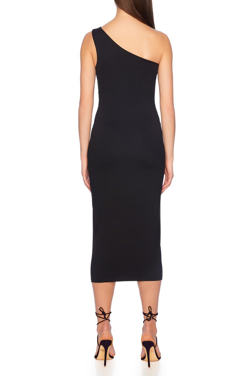 Susana Monaco Cutout One-Shoulder Dress, Alternate, color, Black