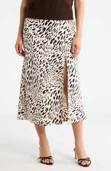 Sanctuary Front Slit Satin Skirt