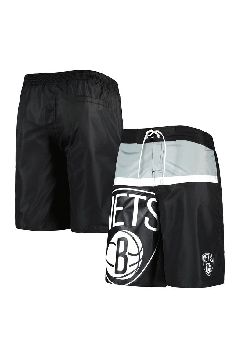 Men's G-III Sports by Carl Banks Black Brooklyn Nets Sea Wind Swim Trunks, Main, color, Black