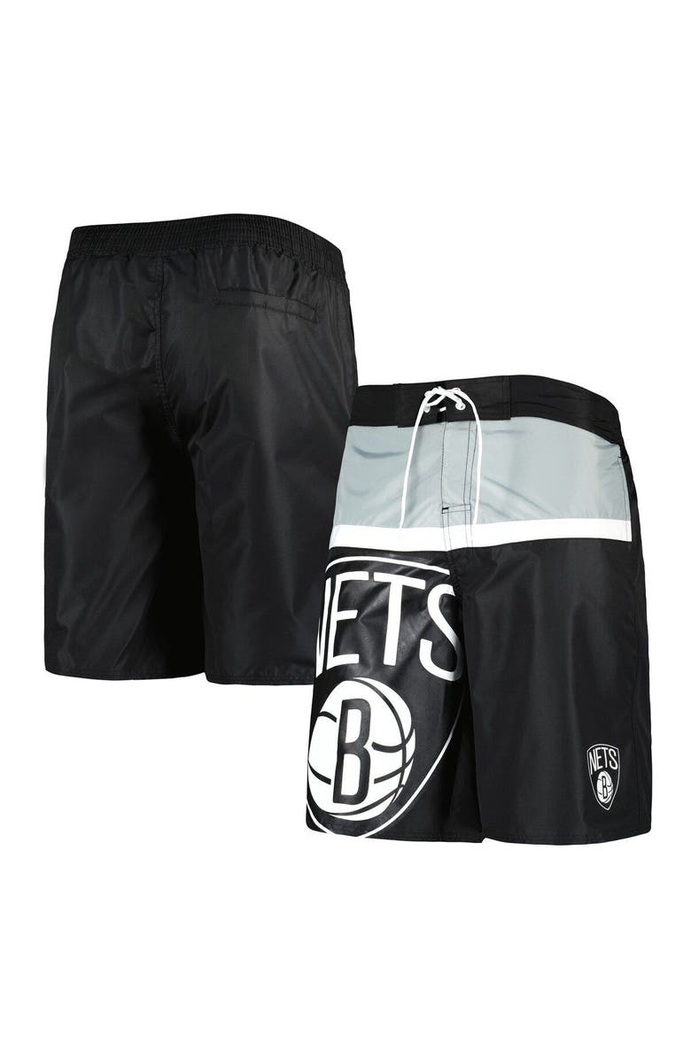 G-III SPORTS BY CARL BANKS Men's G-III Sports by Carl Banks Black Brooklyn Nets Sea Wind Swim Trunks, Main, color, Black