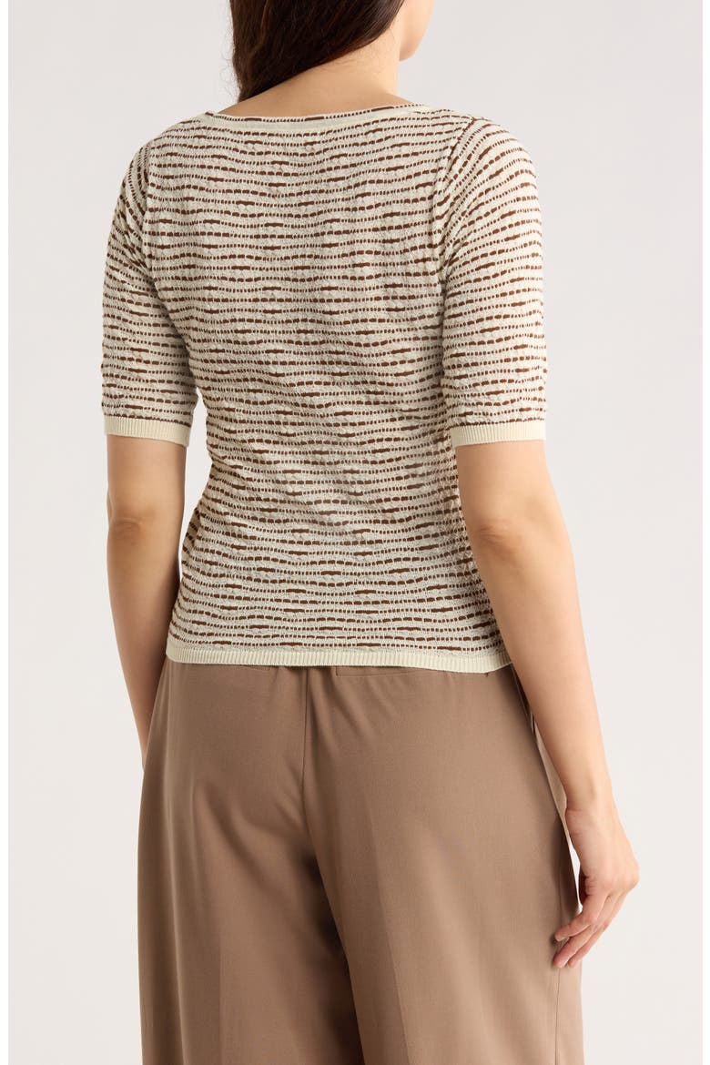 Pattern Elbow Sleeve Sweater, Alternate, color, IVORY/ ACORN
