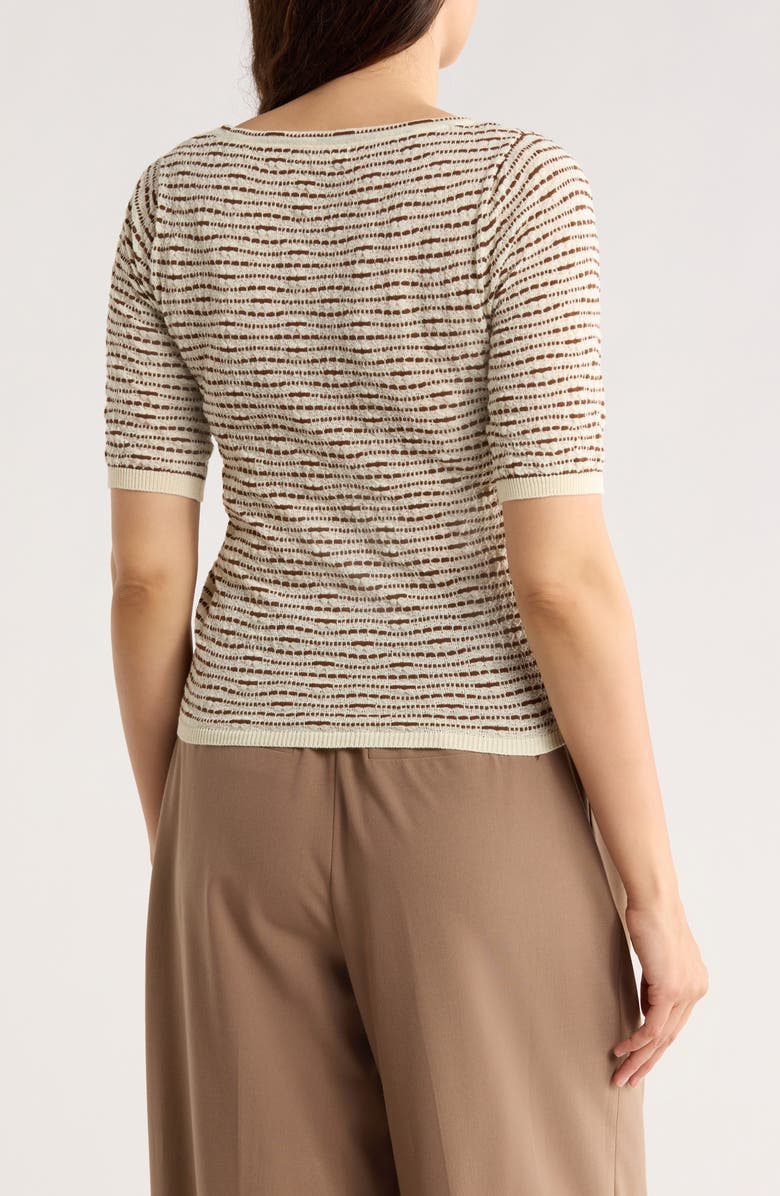 MAX STUDIO Pattern Elbow Sleeve Sweater, Alternate, color, Ivory/ Acorn